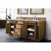 James Martin Vanities Bristol 72in Double Vanity, Saddle Brown w/ 3 CM Arctic Fall Solid Surface Top 157-V72-SBR-3AF